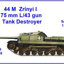 1609 44M Zrinyi I 75mm L/43 gun Tank Destroyer